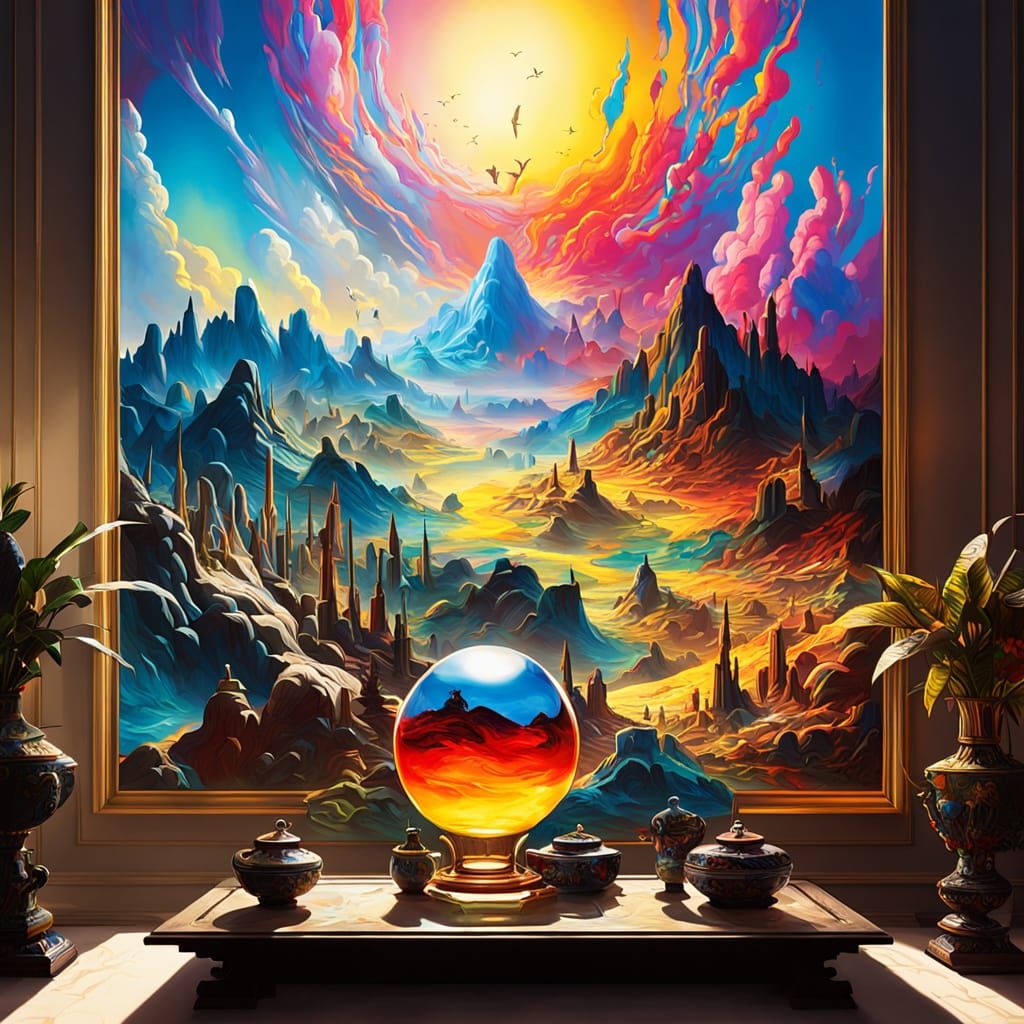 Ancient Civilization in Glass, Surreal Digital Art