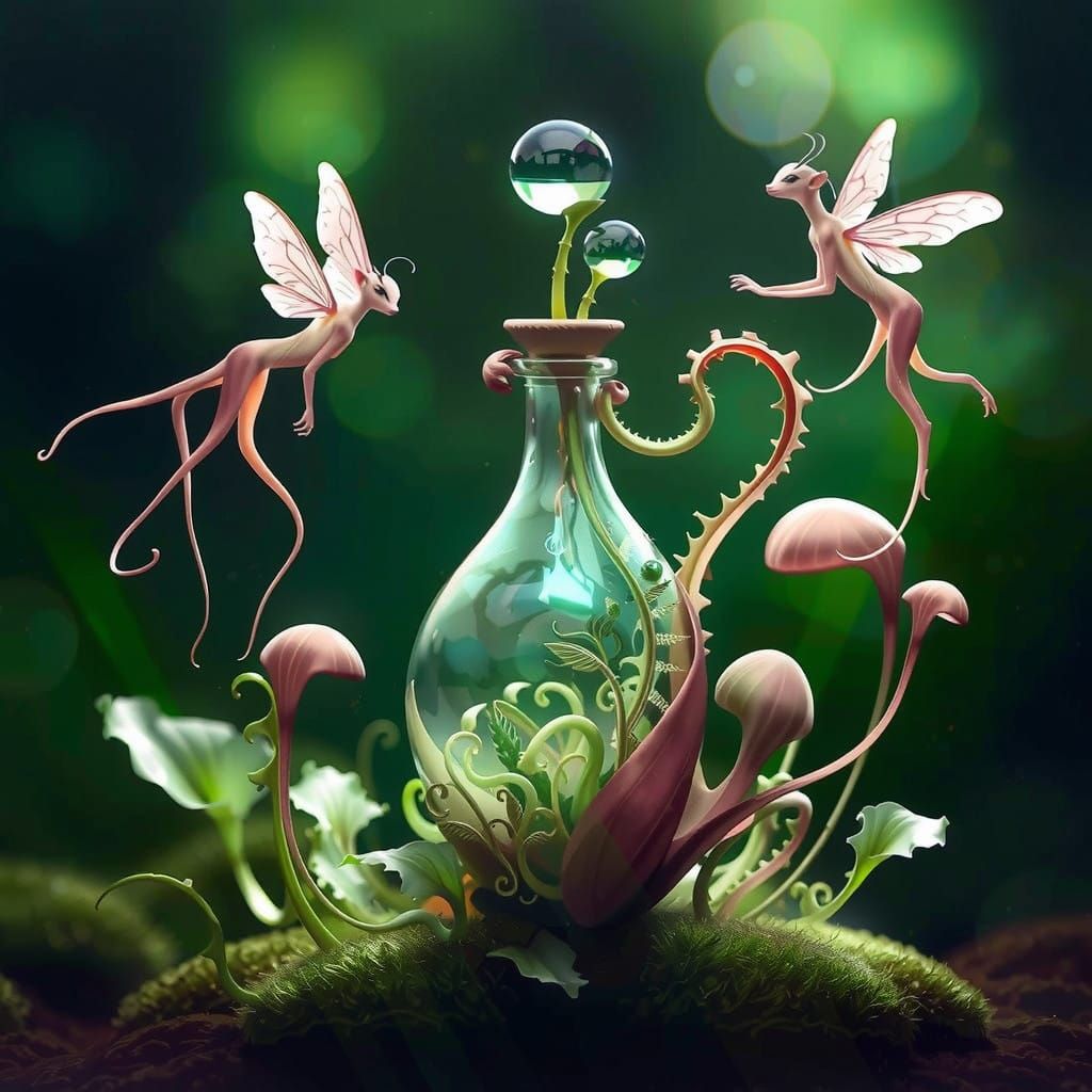 Mystical Fae Glassworkers in Dark Fantasy Realm