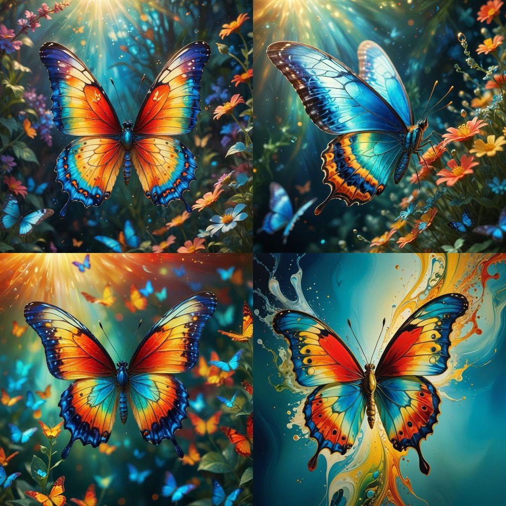 Vibrant Butterflies in Flight