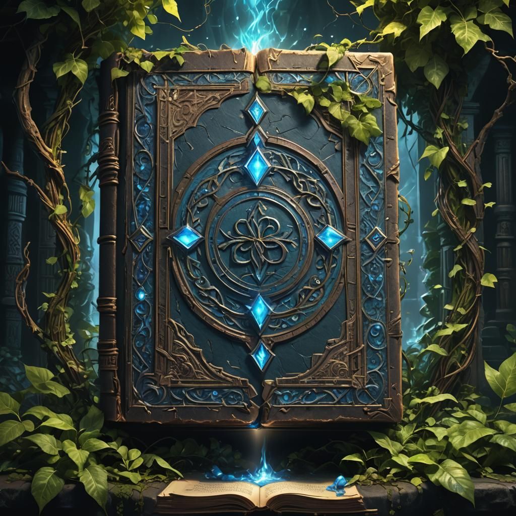 Glowing Portal in Ancient Book: Fantasy Concept Art