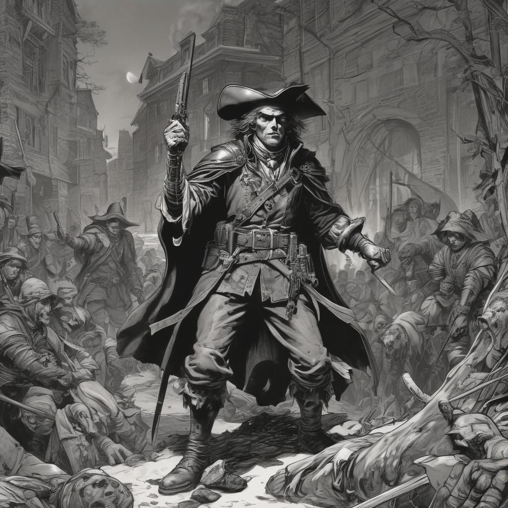 Intense Grimdark Portrait in a Classical Style