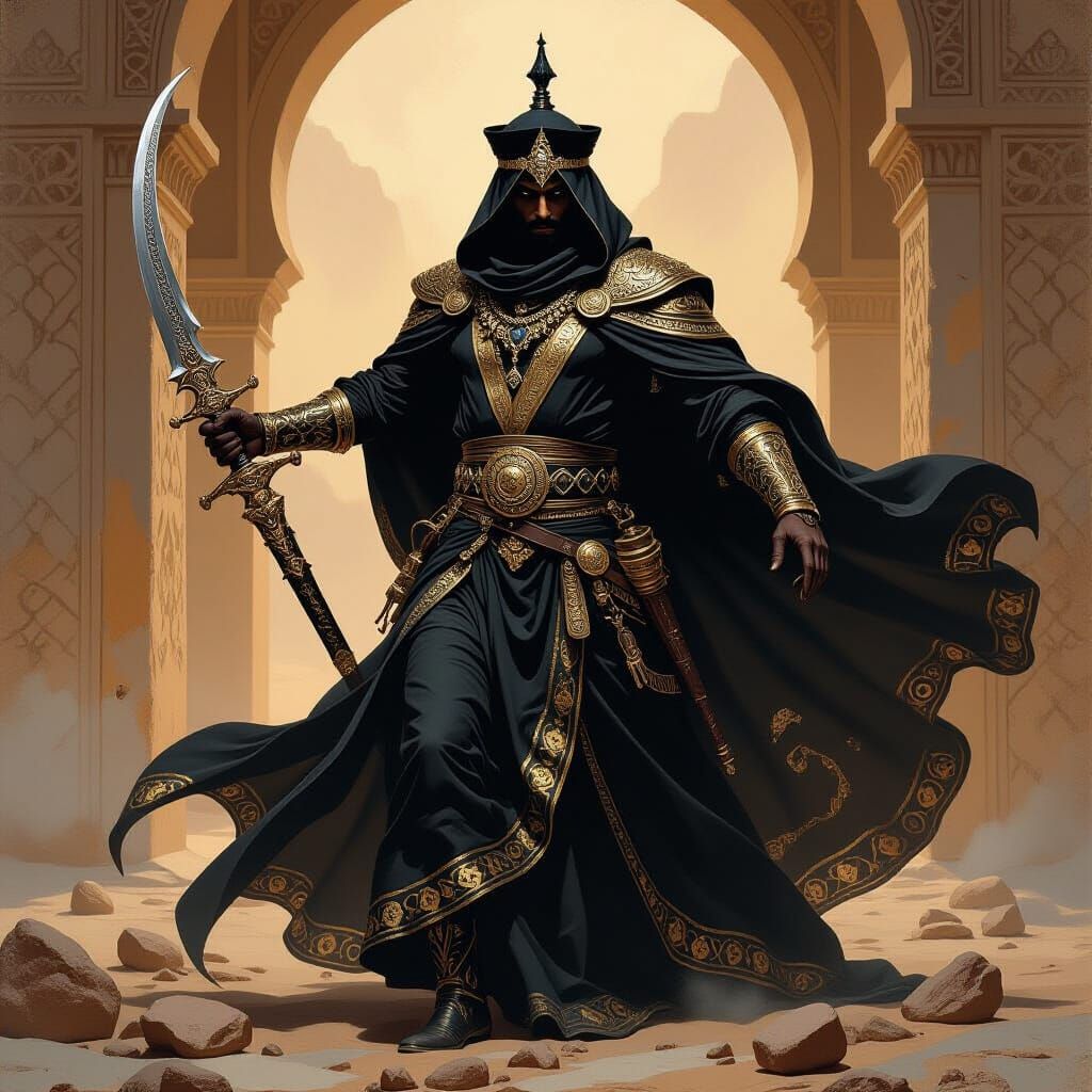 Arabian King of Thieves Manipulating Earth