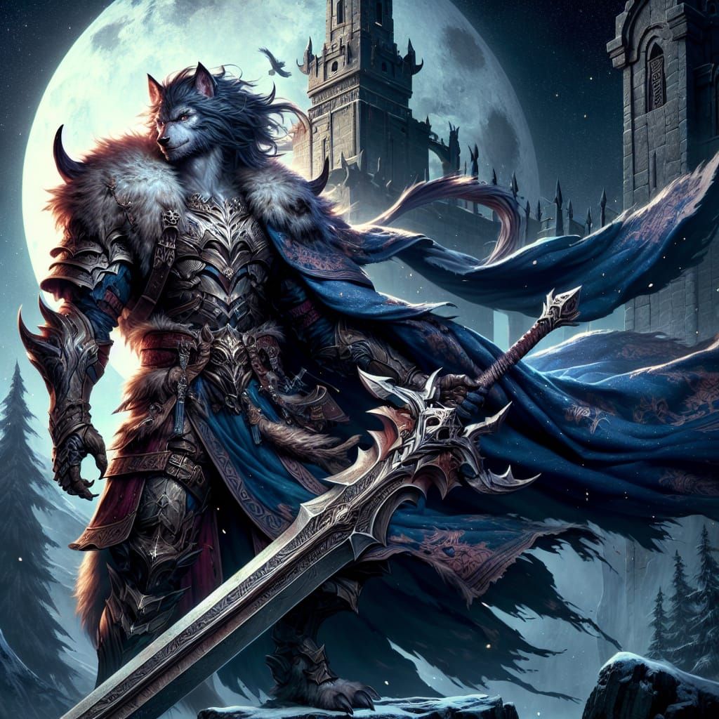 Wolf Swordsmaster Character Concept with Greatsword