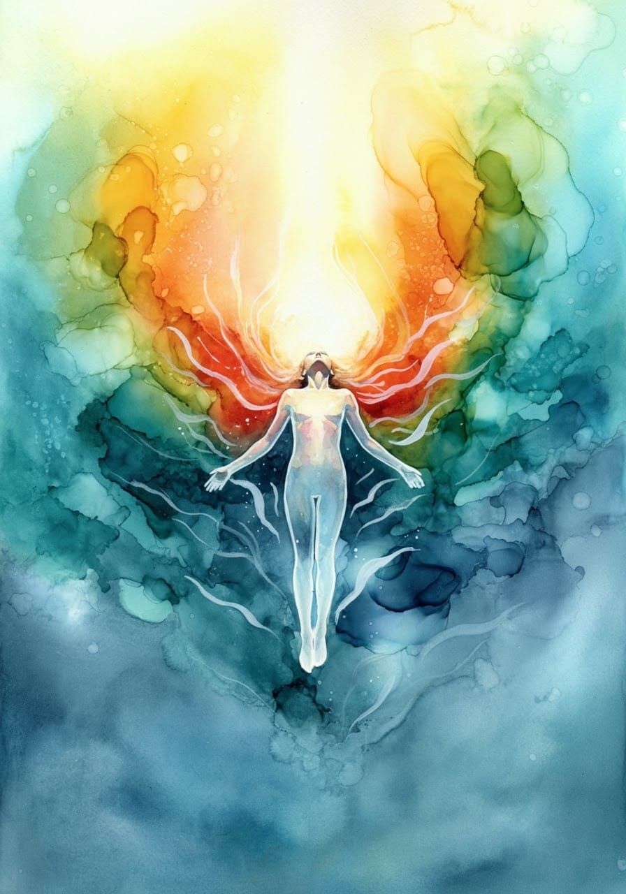 Ethereal Figure in Watercolor and Ink