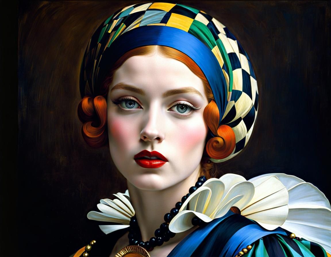 Demented Harlequin in Mixed Artistic Styles