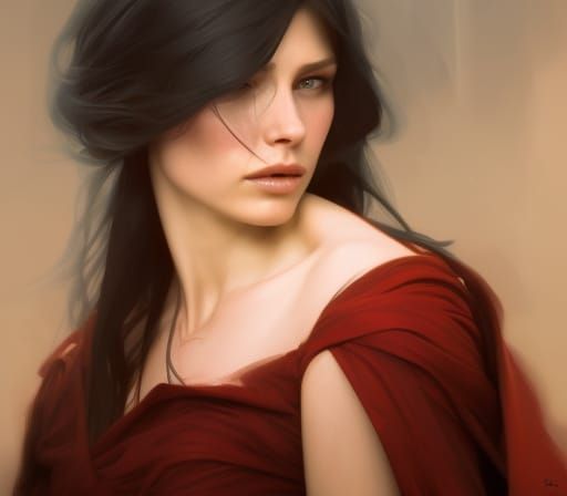 Arwen Undomiel Portrait in Art Nouveau Style