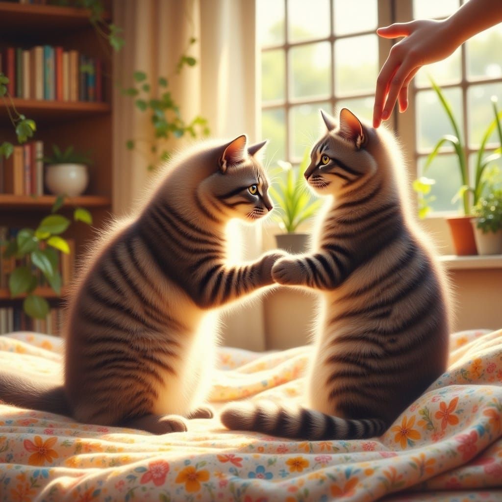 Warm Moment Between Human and Curious Cat