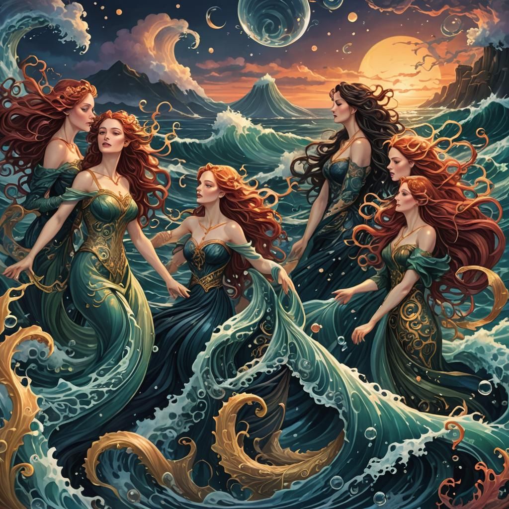 Sirens Rising: Comic Book Style Ocean Harmony