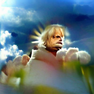 Angry Man in Divine Light and Soft Focus