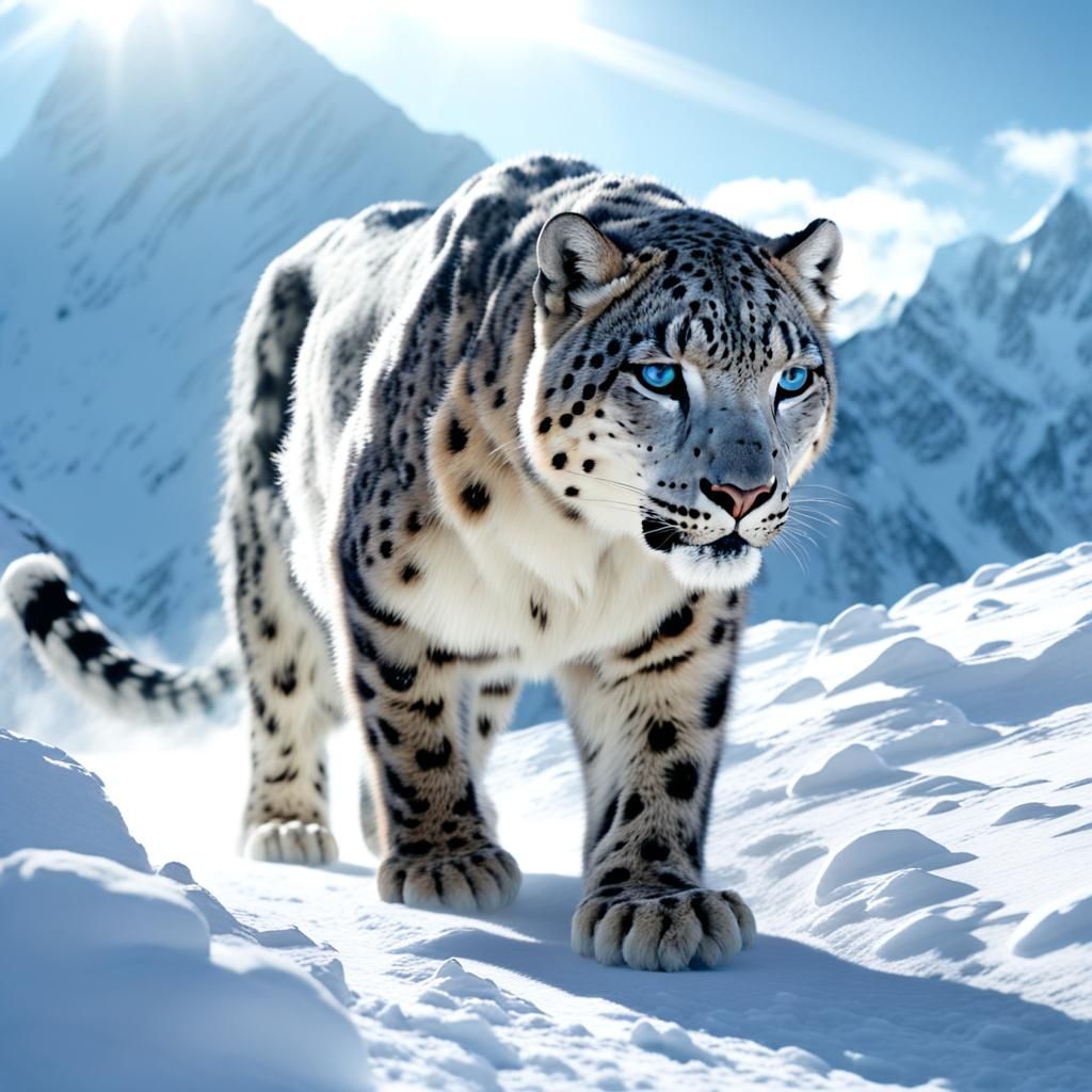 Lonely snow leopard