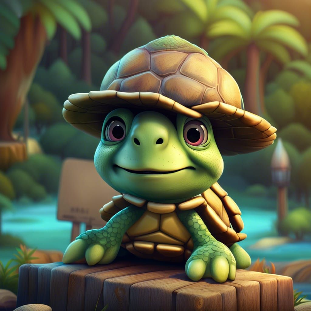 Hyperrealistic Turtle in Colorful Splash Art