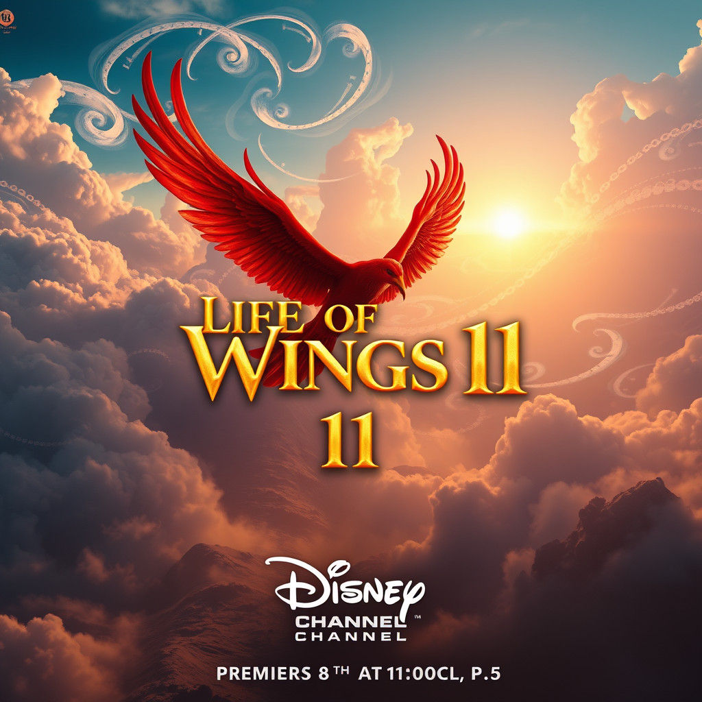 Red Bird in High-Fantasy Landscape Movie Poster