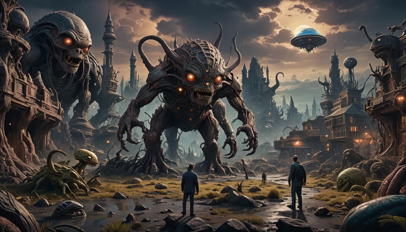 Alien Monsters in a Strange World: Matte Painting