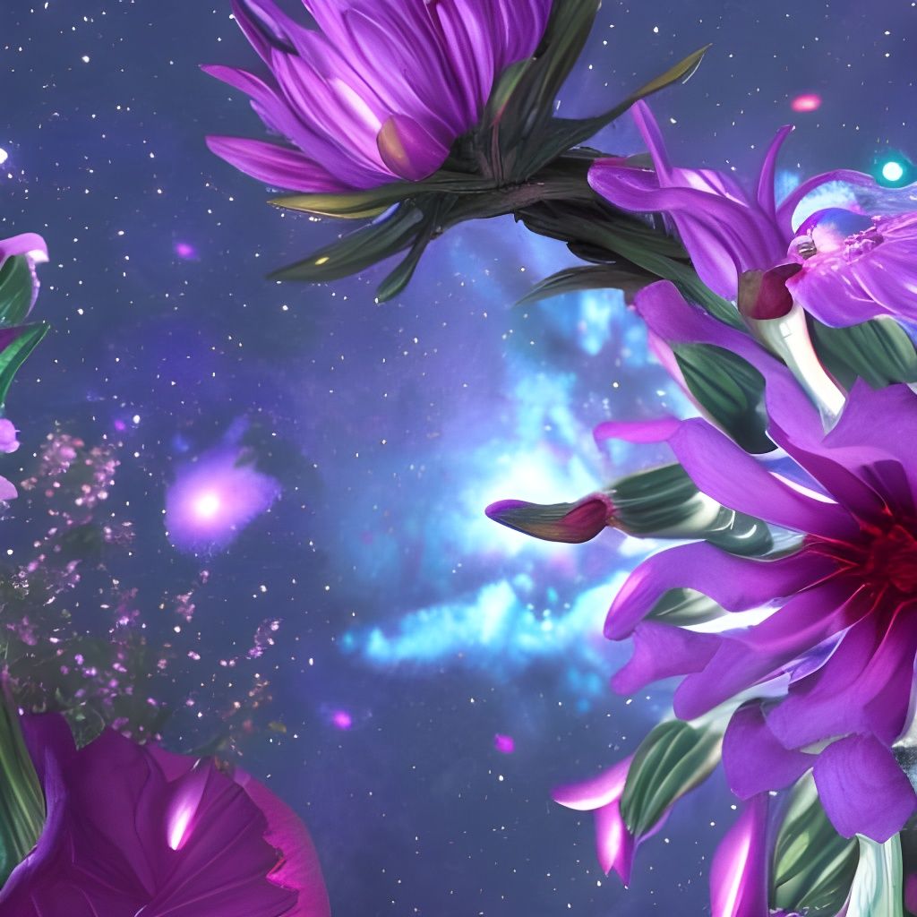 Hyperdetailed Flower Galaxy with Dynamic Lighting