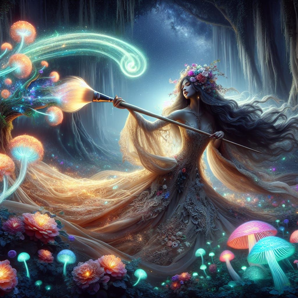 Enchantress Paints a Bioluminescent Forest