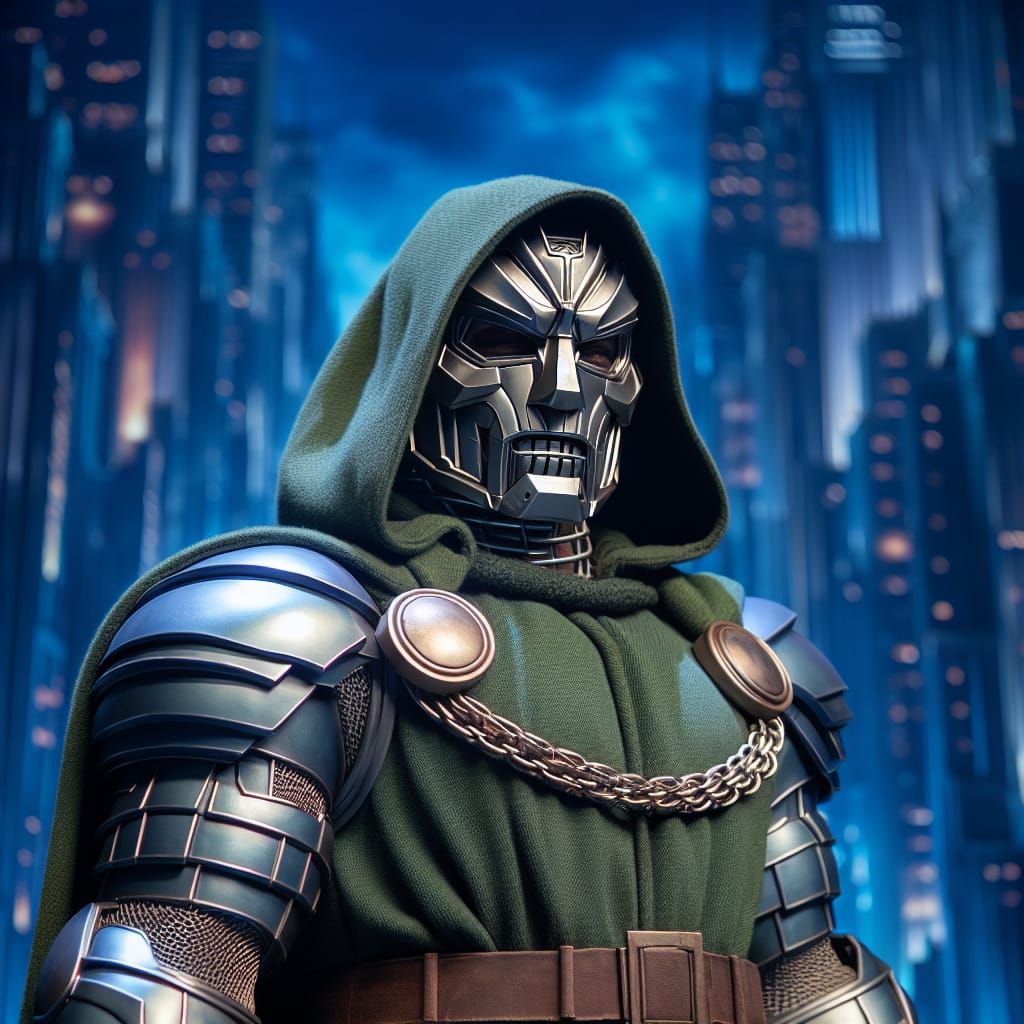 Armored Villain in Metallic Mask: Fantasy Concept Art