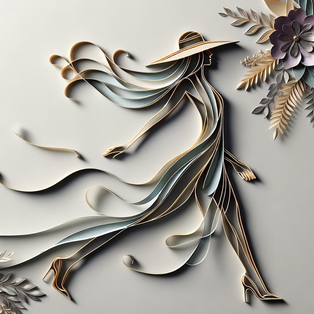 Cereal Art: Golden Ribbon Woman in Lilac and Teal