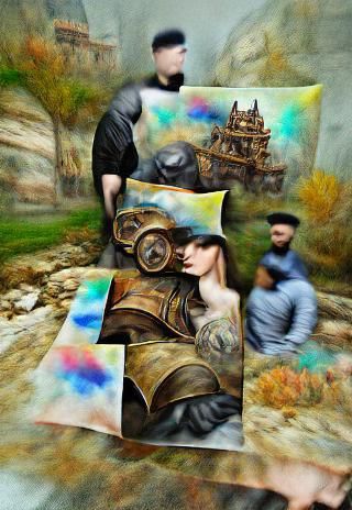 Steampunk Renaissance Landscape in Surrealist Style