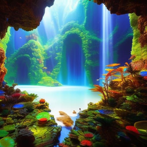 Lizards in a Rainbow Cave: Fantasy Concept Art