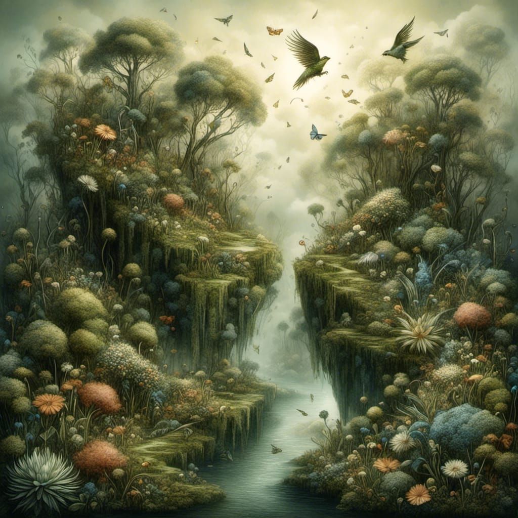 Resilient Devotion: A Kneeling Figure in Nature