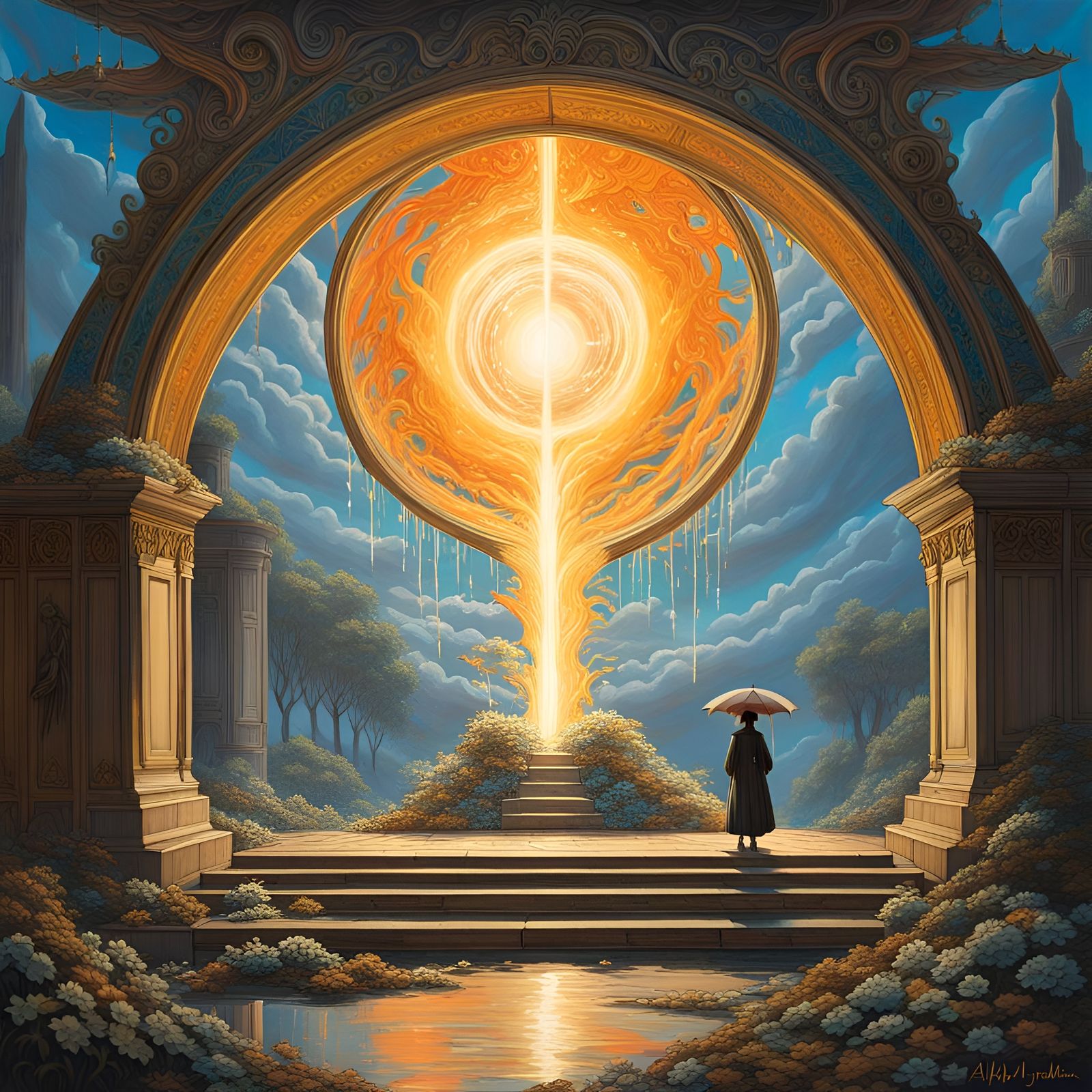 Fantasy Portal to Another Reality in Art Nouveau Style