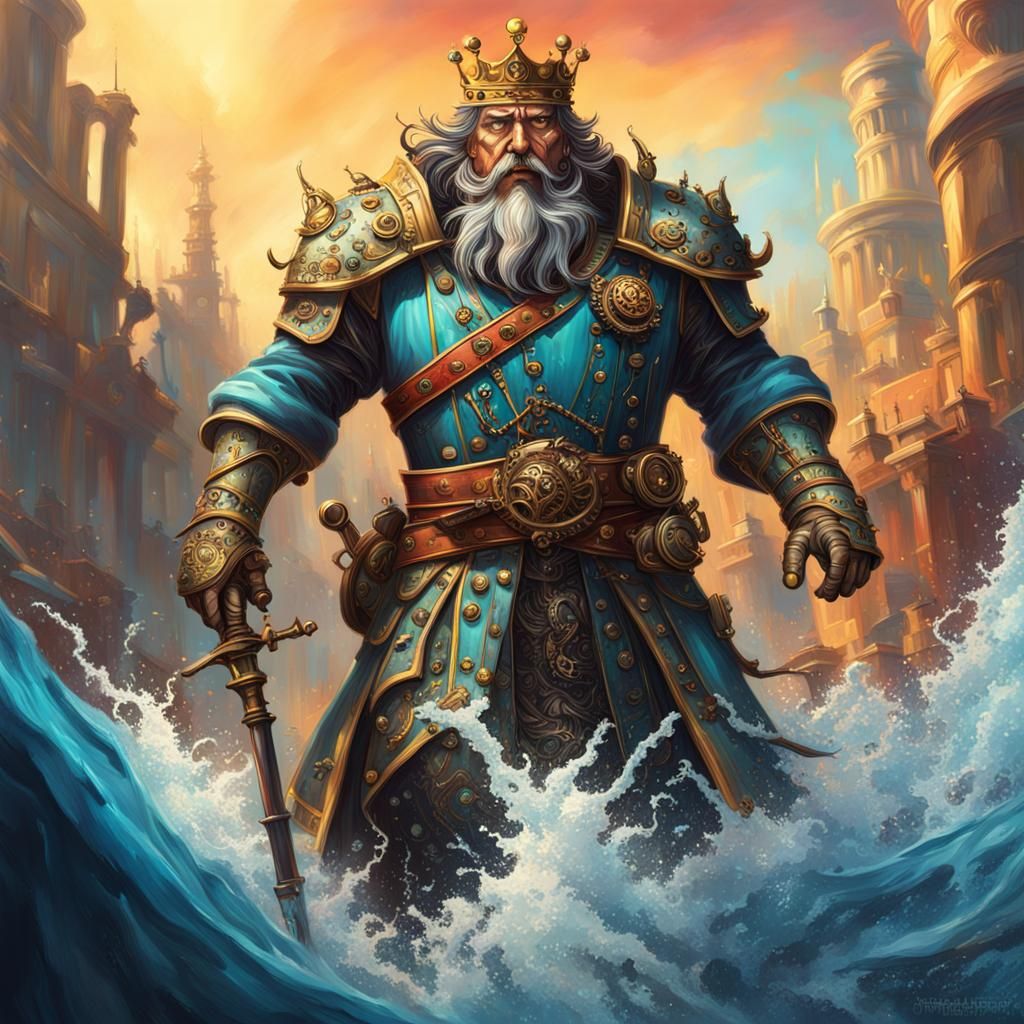 Steampunk King of Brobdingnag: Hyperrealistic Portrait