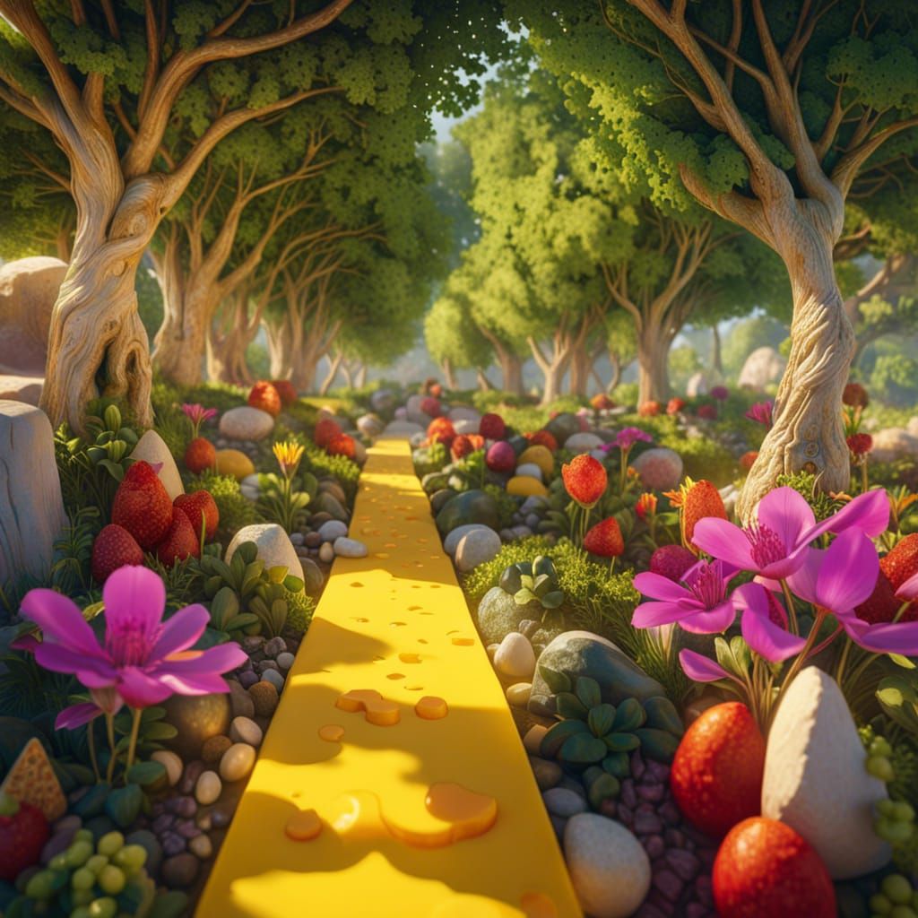 Cheese Botanical Garden in Hypermaximalist Style