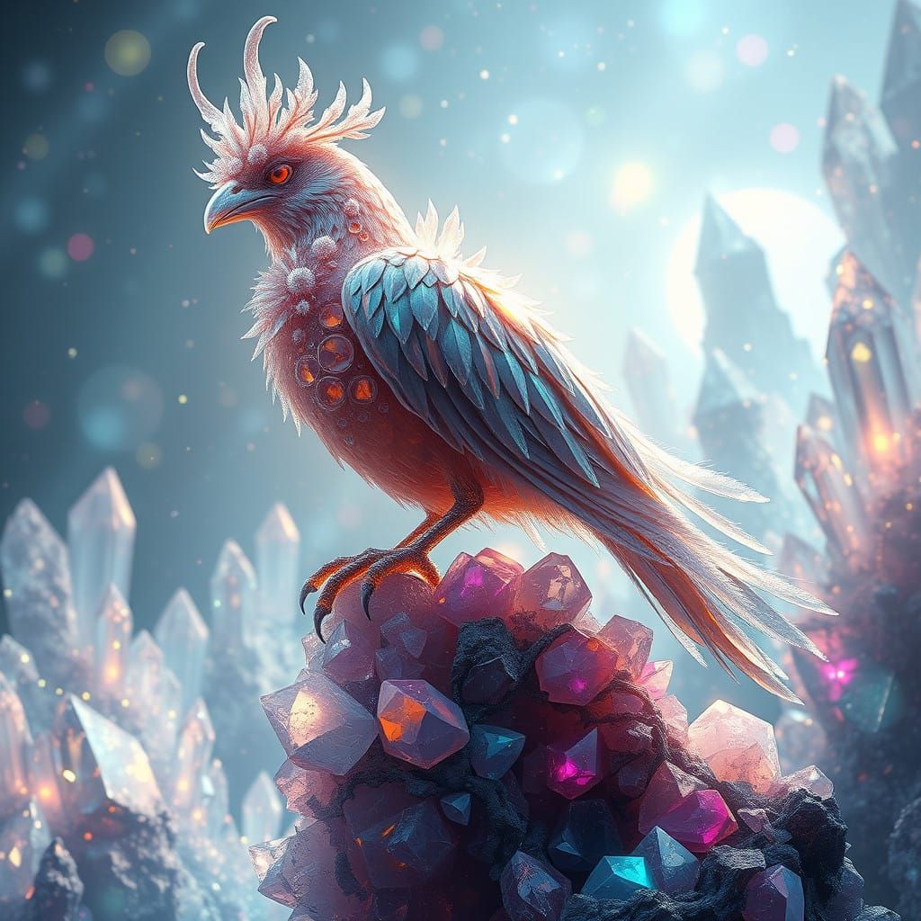 Crystalized Avian Guardian of Mystic Forest