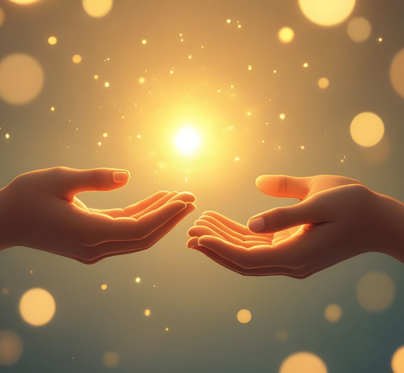 Sharing a Glowing Goal Between Two Trusting Hands