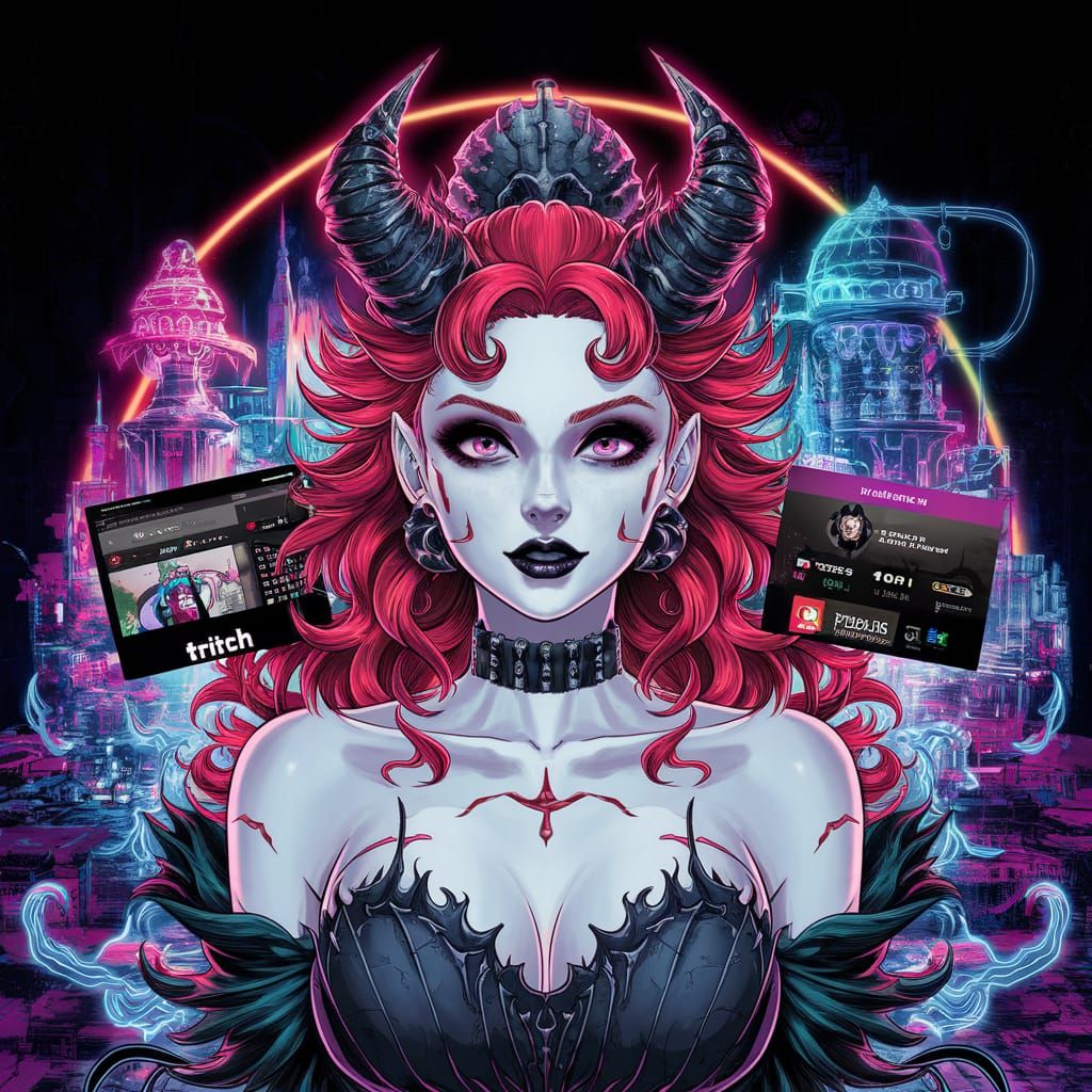 Manga Fire Deity Streaming in Neon Cityscape