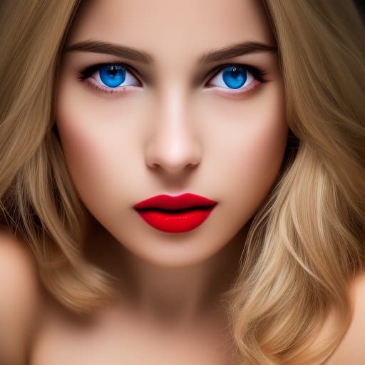 Angelic Blonde Woman in Hyperrealistic Portrait