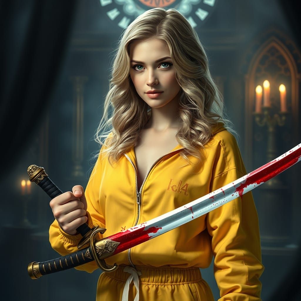 Bloody Bride in Shrine: Ethereal Fantasy Art