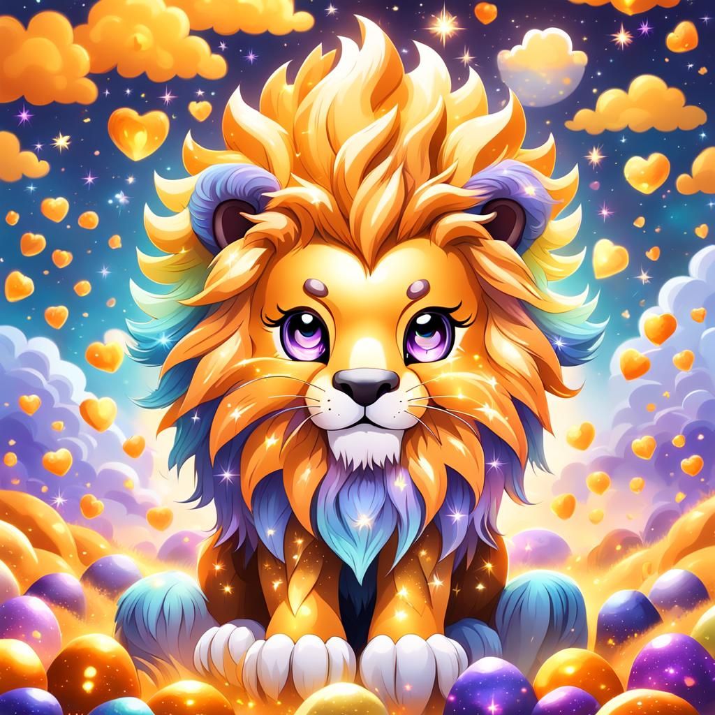 Chibi Lion Cub in Whimsical Expressive Style