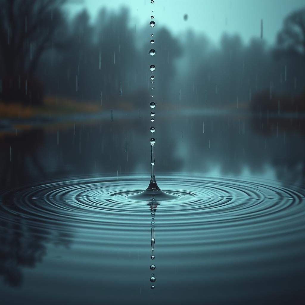 Raindrops Create Ripples on a Pond, Mystical Realism