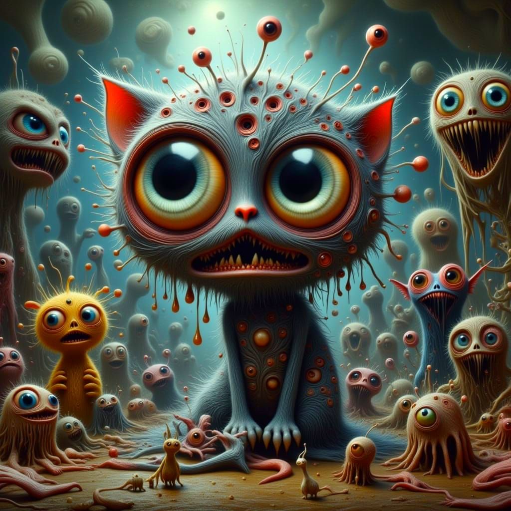 Cute and Creepy Cyberpunk Cat