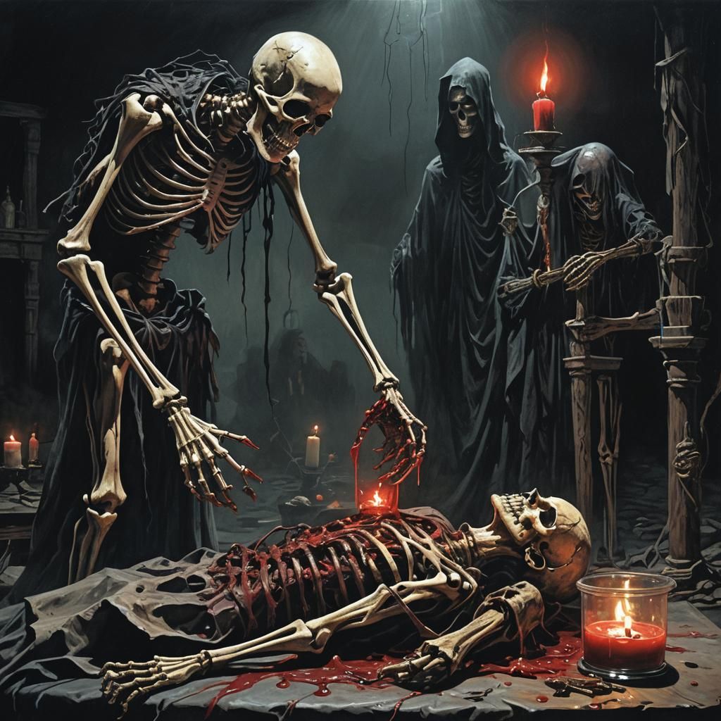 Haunting Dark Collector's Macabre Ritual: Dark Fantasy Illus...