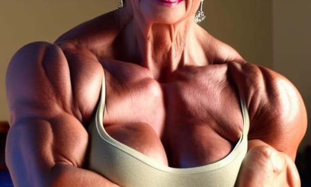 Muscular Bodybuilder Grandma with Ripped Physique