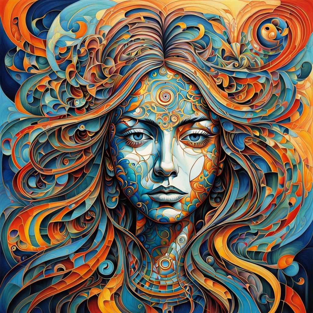 Abstract Expressionist Portrait of a Fantastical Figure