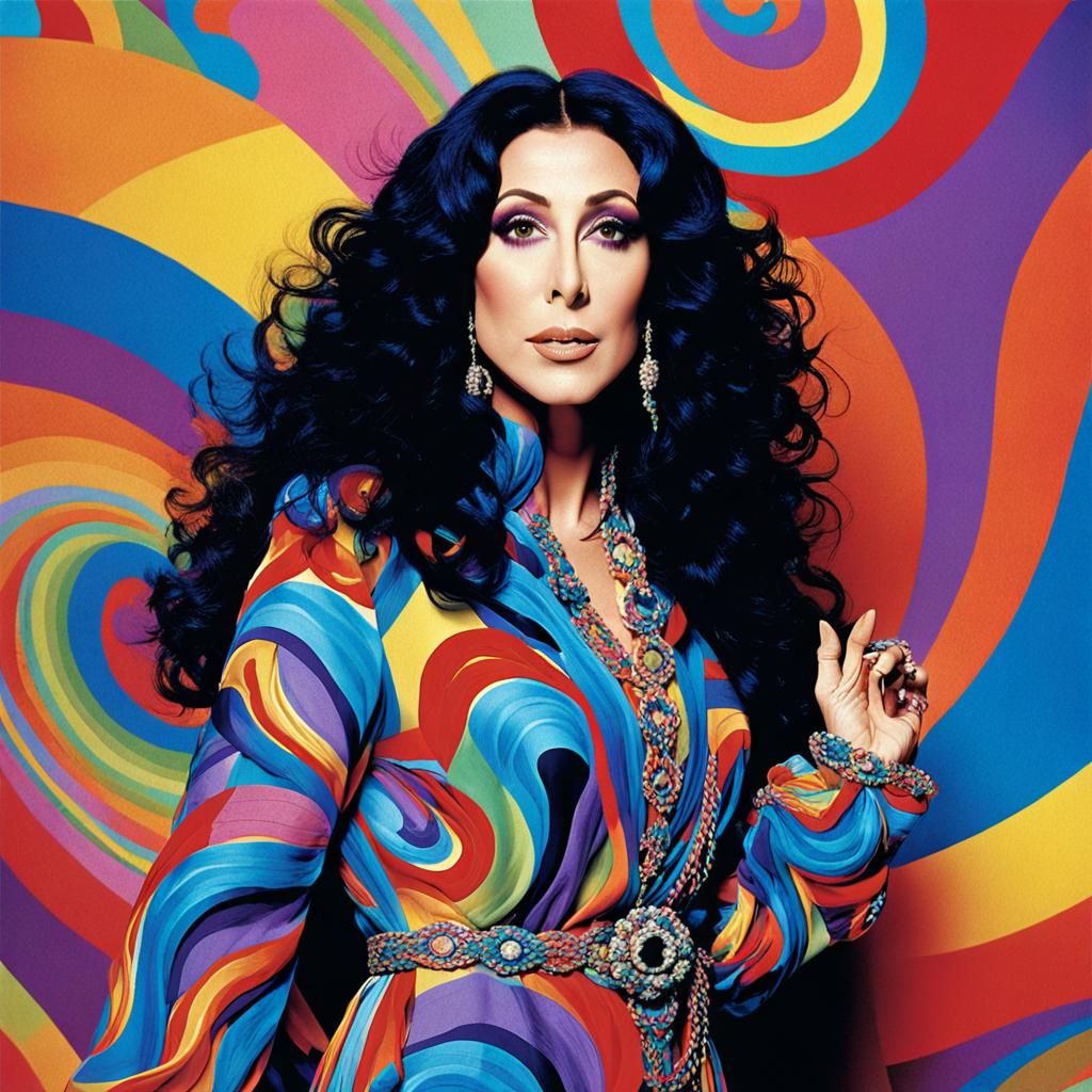 Colorful Portrait of a Pop Singer in Modern Photography Styl...