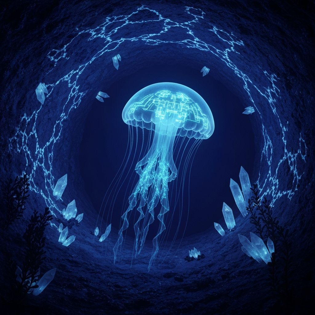 Robotic Bioluminescent Jellyfish in Underwater Cave