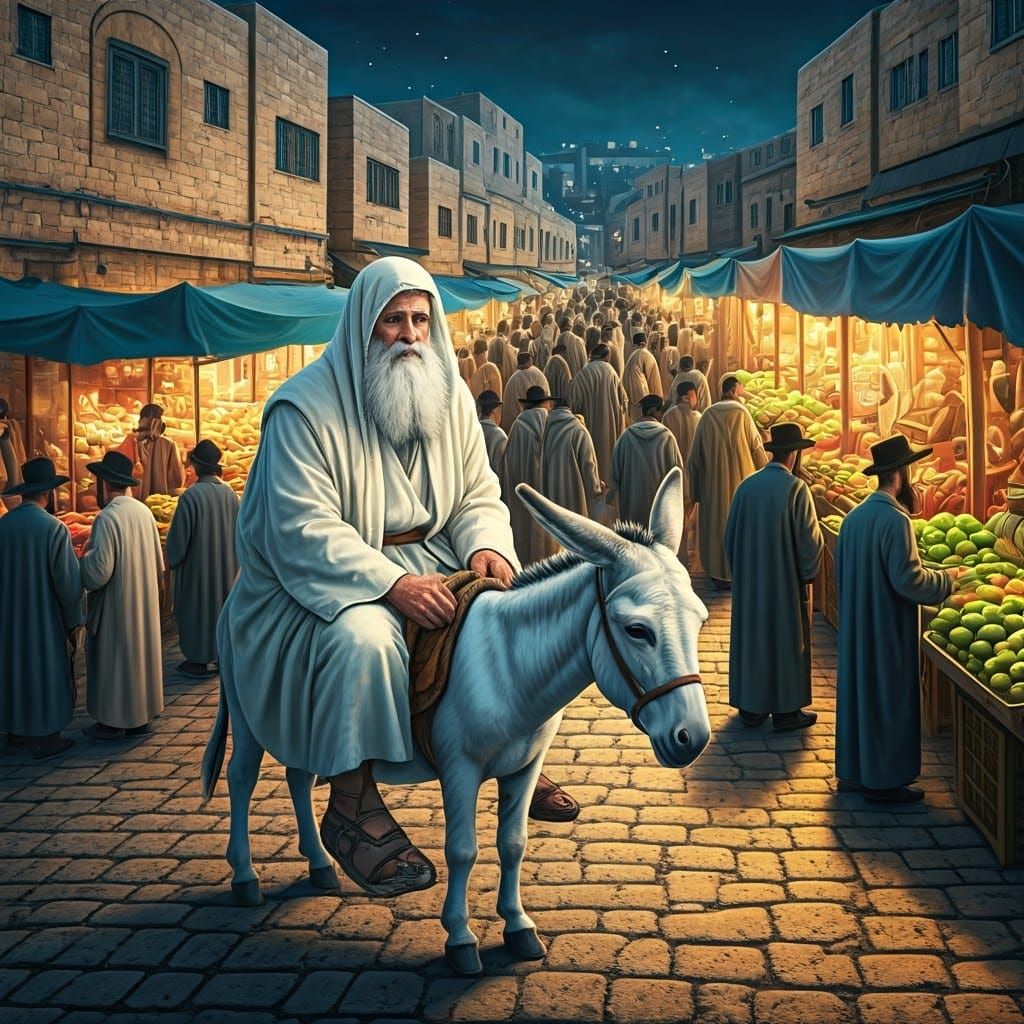 A Devout Jew Reflects on Passover Eve in a Bustling Market S...