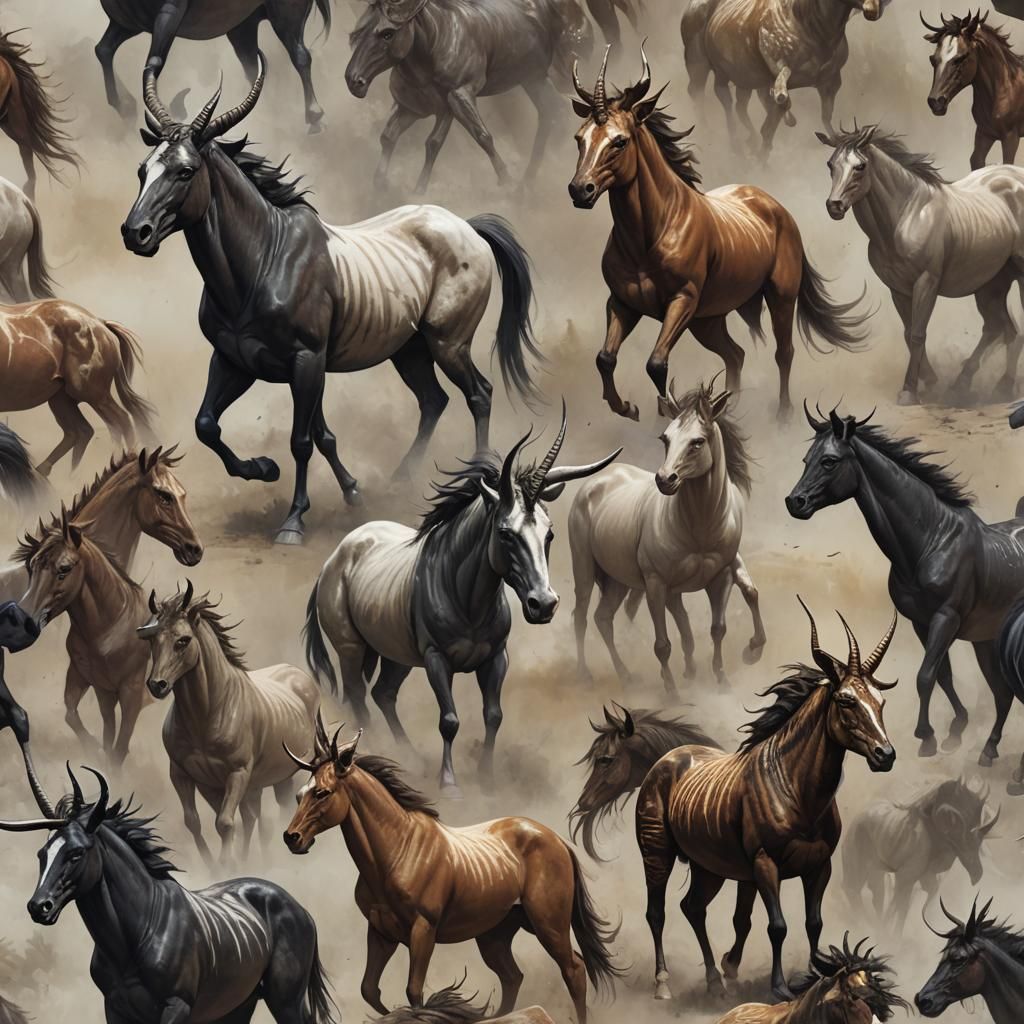 Hybrid Unicorn Qilin: Dark Fantasy Creature