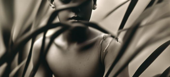 Lizard Prince Close-Up: Sepia Portrait