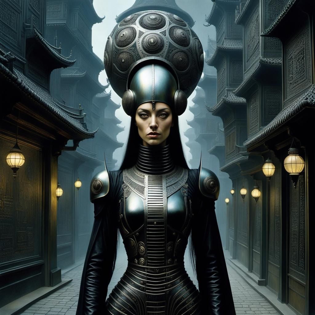 Cyberpunk Samurai in Surreal Dreamscape