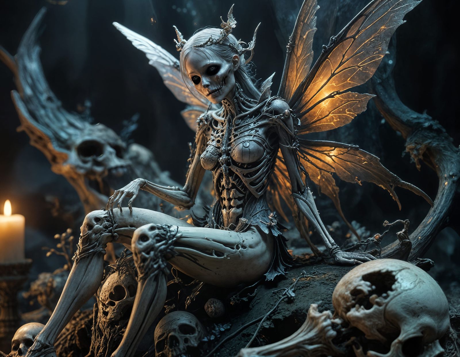 Intricate Bone Fairy Fantasy Concept Art