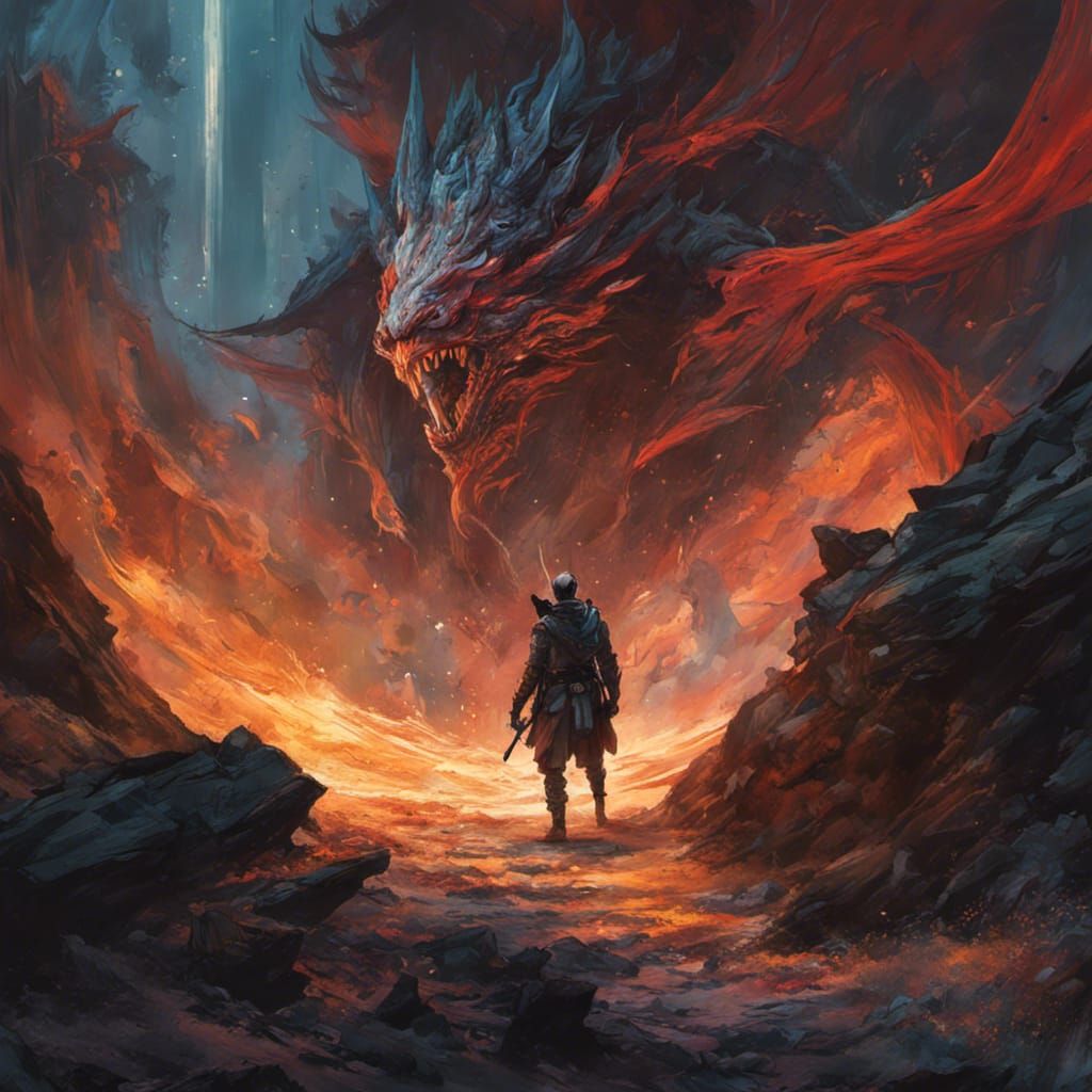 Knight Selfie with Mindflayer in Detailed Digital Painting