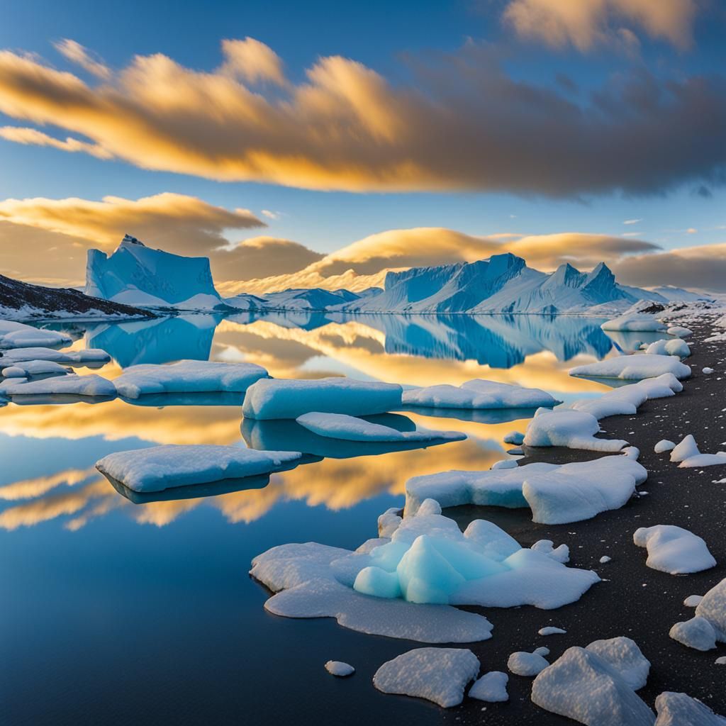 Jökulsárlón Glacial Lake at Magic Hour
