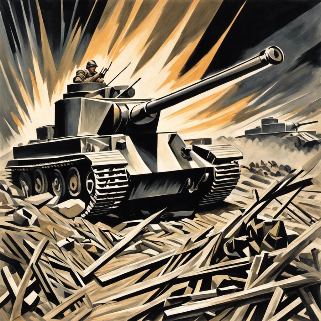 Art by Paul Nash & Percy Wyndham Lewis, 1939 battlefield, de...