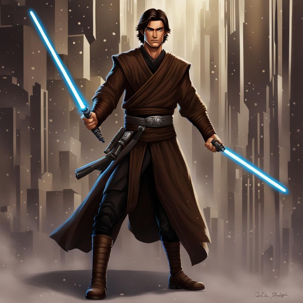 Jedi Warrior with Black Lightsaber