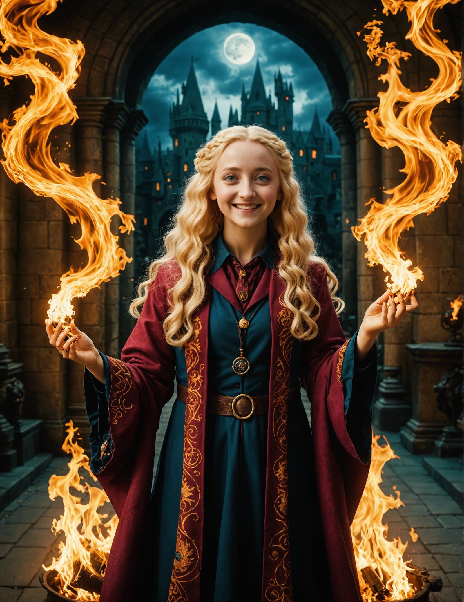 Luna Lovegood as Majestic Fire Sorceress